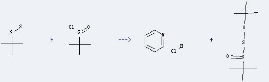 The Pyridine hydrochloride could be obtained by the reactants of 2-methyl-2-propane-sulfinyl chloride and tert-butyl-disulfane